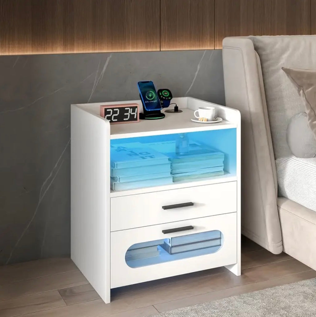 RoomOra 2 Drawers night stand RGB LED side table