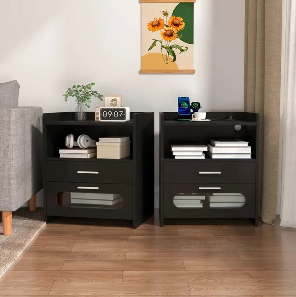 RoomOra 2 Drawers night stand RGB LED side table