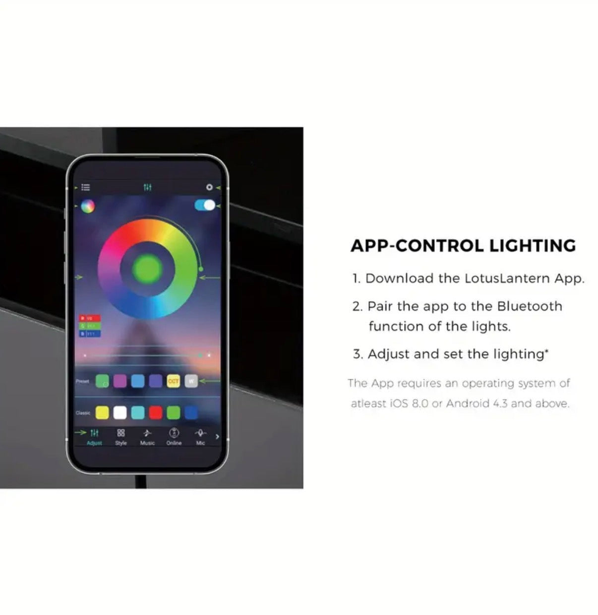 Modern LED nightstand with access lighting powered bedside table