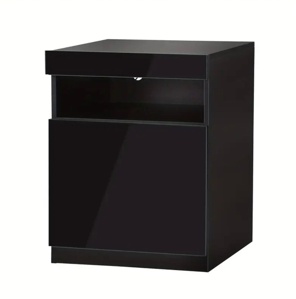 Modern LED nightstand with access lighting powered bedside table
