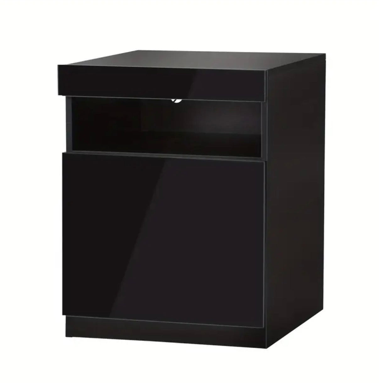 Modern LED nightstand with access lighting powered bedside table