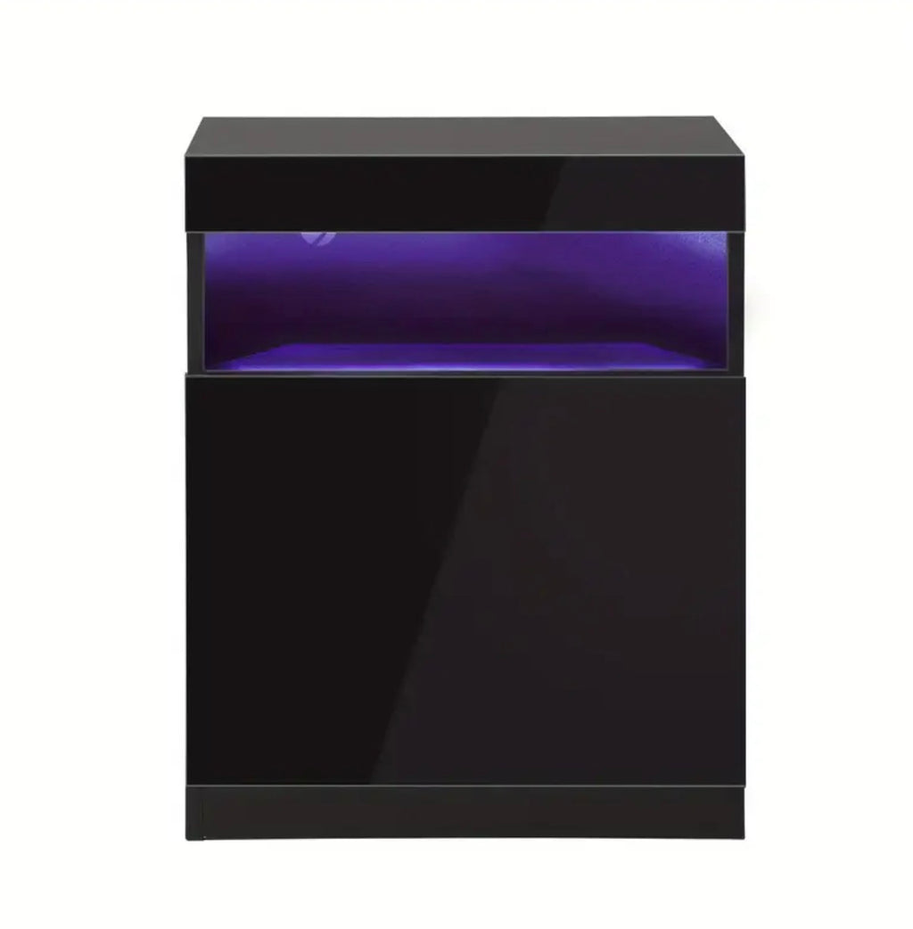 Modern LED nightstand with access lighting powered bedside table